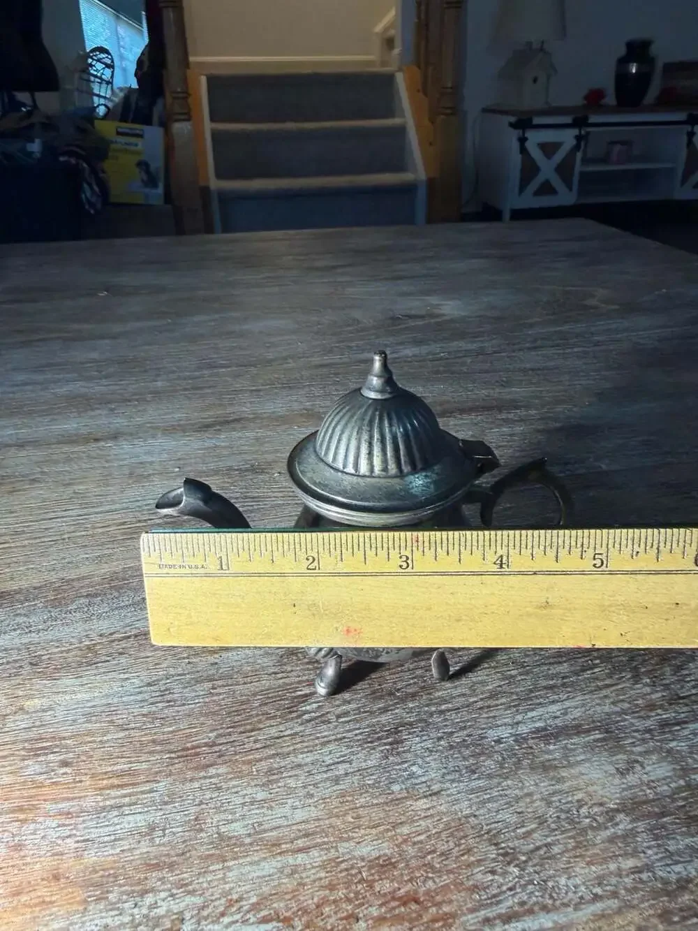 Vintage Silver-Plated Miniature Teapot Candle Holder